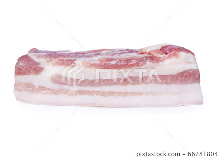 Pork belly isolated on white background with 66281803