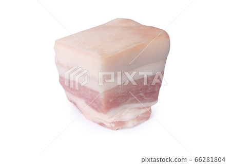 Pork belly isolated on white background with 66281804