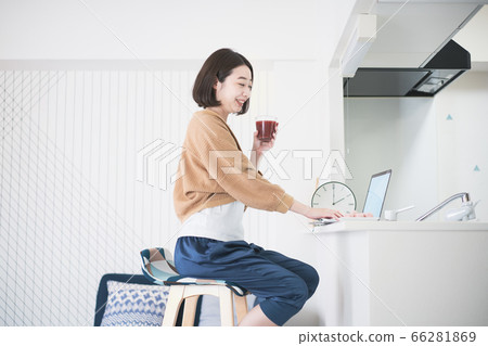 Remote work, web conference, online communication 66281869
