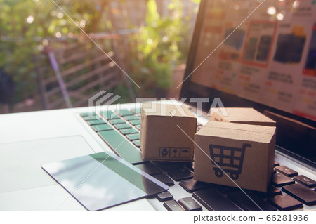 Online shopping - Paper cartons or parcel with a 66281936