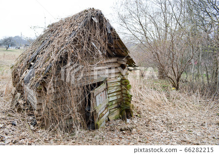 An old, dilapidated little wooden abandoned An old, dilapidated little wooden abandoned 66282215