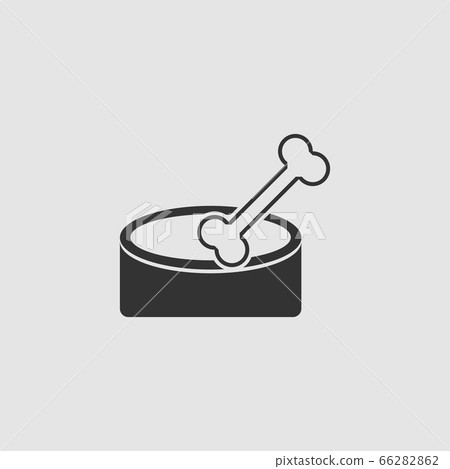 Dog Bone icon flat. Dog Bone icon flat. 66282862