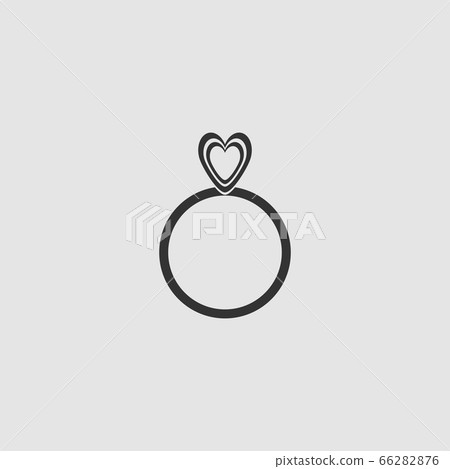 Heart ring icon flat. - Stock Illustration [66282876] - PIXTA