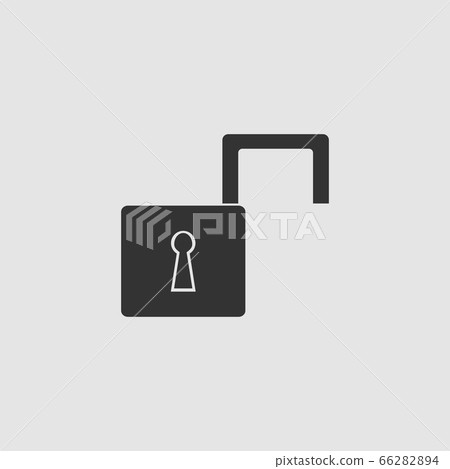 Open padlock icon flat. 66282894