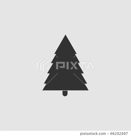 Spruce christmas tree icon flat. Spruce christmas tree icon flat. 66282897