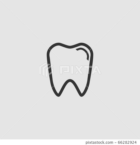 Tooth icon flat. - Stock Illustration [66282924] - PIXTA
