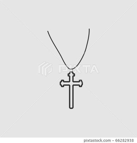 Religion cross icon flat. 66282938