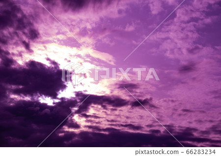 Natural sky composition. Dark ominous colorful storm rain clouds. Dramatic sky. Overcast stormy cloudscape. Thunderstorm. Element of apocalypse design. Toned. 66283234