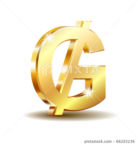 Paraguayan guarani currency symbol, gold money sign 66283236