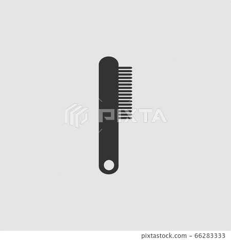 Cosmetic comb icon flat. 66283333