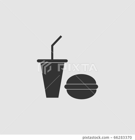 Fast food icon flat. Fast food icon flat. 66283370