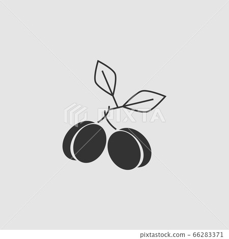 Plum icon flat. 66283371