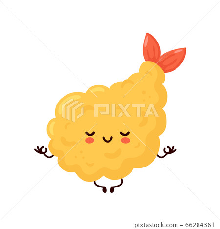 Cute happy funny tempura shrimp  66284361