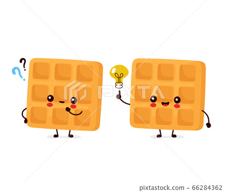 Cute happy funny belgian waffle Cute happy funny belgian waffle 66284362