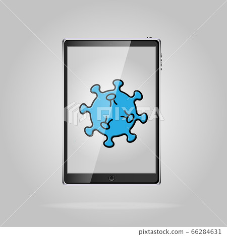 Digital tablet with deadly coronavirus 66284631