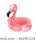 Vektor realistic pink swimming inflatable circle in the form of flamingos 66285324