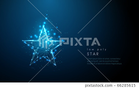 Abstract blue star. Low poly style design. Abstract blue star. Low poly style design. 66285615