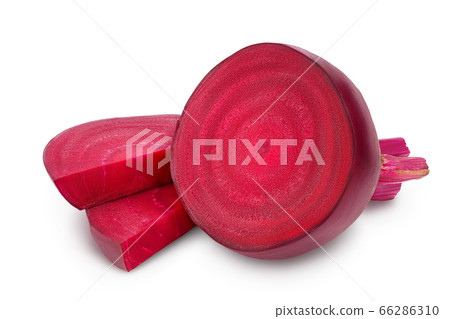 beetroot half with slice isolated on white background with clipping path and full depth of field beetroot half with slice isolated on white background with clipping path and full depth of field 66286310