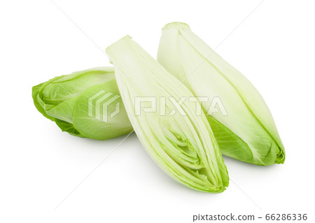 Chicory salad isolated on white background with clipping path and full depth of field. Chicory salad isolated on white background with clipping path and full depth of field. 66286336