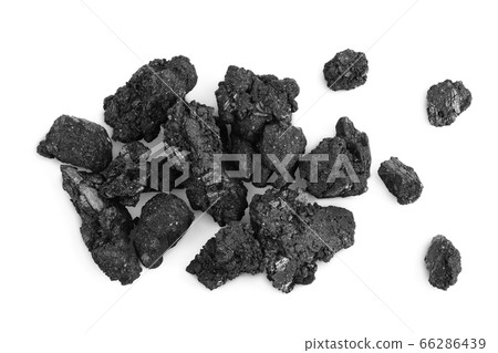 particles of charcoal isolated on white background with clipping path and full depth of field 66286439