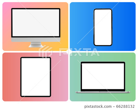 Device Simple Trendy Set on Gradient Background - Stock Illustration ...