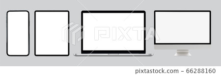 Device Simple Trendy Set on Grey Background - Stock Illustration ...