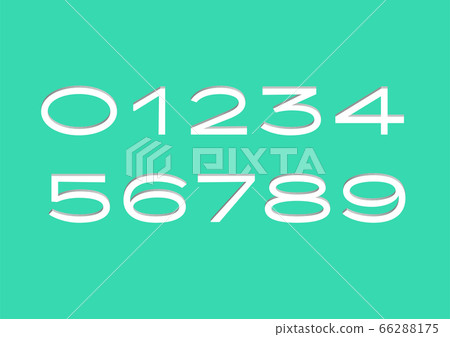 3D Trendy Number Font Illustration Turquoise Style 66288175