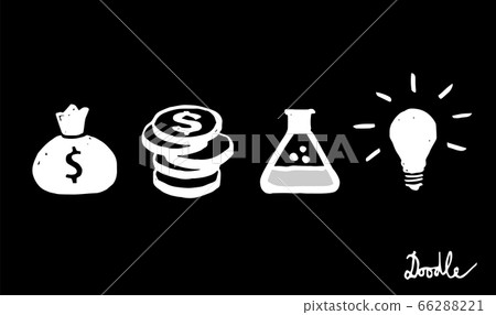 Business Hand Drawn Vector Doodle Set Black 66288221