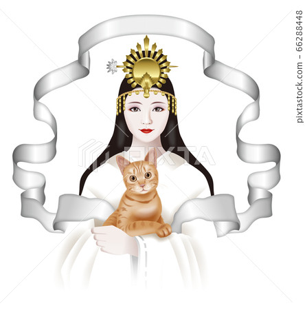 Illustration of Amaterasu Okami and the cat Illustration of Amaterasu Okami and the cat 66288448