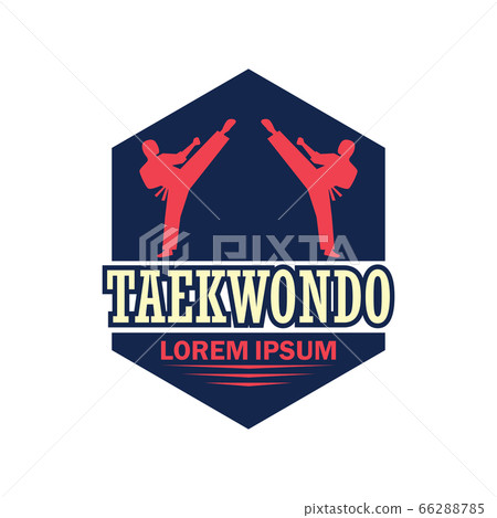 taekwondo martial logo with text space for your slogan / tag line, vector illustration taekwondo martial logo with text space for your slogan / tag line, vector illustration 66288785