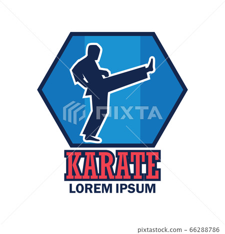 karate martial logo with text space for your slogan / tag line, vector illustration 66288786