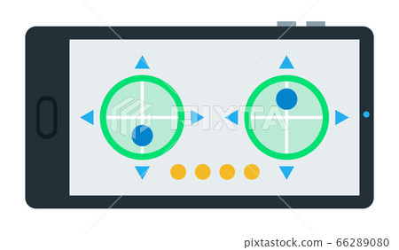 Quadcopter control screen on smartphone Drone vector icon flat isolated. 66289080