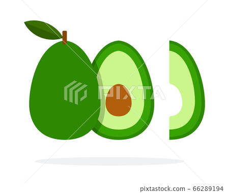 Whole avocado, half an avocado, and a slice of avocado Whole avocado, half an avocado, and a slice of avocado 66289194