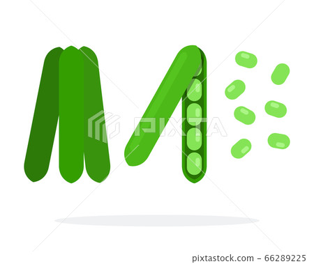 Open and closed Pea pods Open and closed Pea pods 66289225