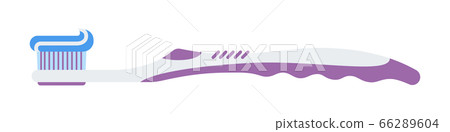 Toothbrush with paste horizontally vector icon flat isolated 66289604