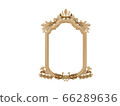 Golden vintage frame. Isolate mirror. Design retro element. physical realistic reflection . 66289636
