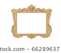 Golden vintage frame. Isolate mirror. Design retro element. physical realistic reflection . 66289637