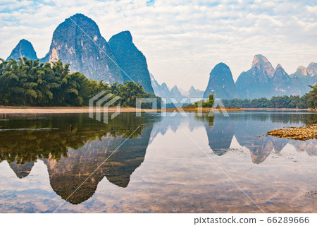 Sunrise view of Li River by Xingping. China. 66289666