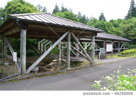 A panoramic view of the Shimazu Agar Factory Site designated by the town 66289809