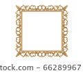 Golden vintage frame. Isolate mirror. Design retro element. physical realistic reflection . 66289967