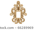Golden vintage frame. Isolate mirror. Design retro element. physical realistic reflection . 66289969