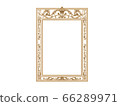 Golden vintage frame. Isolate mirror. Design retro element. physical realistic reflection . 66289971
