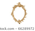 Golden vintage frame. Isolate mirror. Design retro element. physical realistic reflection . 66289972