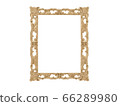 Golden vintage frame. Isolate mirror. Design retro element. physical realistic reflection . 66289980