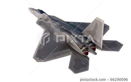 F -22 raptor , american military fighter plane.Jet plane. isolate white. 3d rendering 66290096