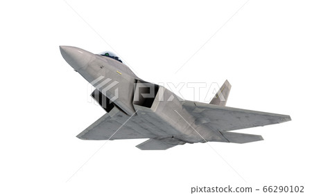 F -22 raptor , american military fighter plane.Jet plane. isolate white. 3d rendering F -22 raptor , american military fighter plane.Jet plane. isolate white. 3d rendering 66290102