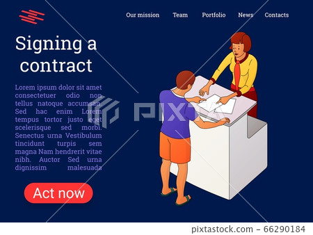 Two people interact near the reception or counter Two people interact near the reception or counter 66290184