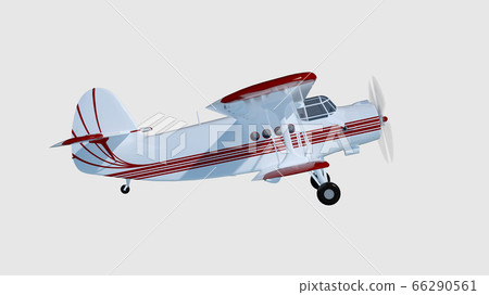 old retro bi plane isolate on white. 3d rendering old retro bi plane isolate on white. 3d rendering 66290561