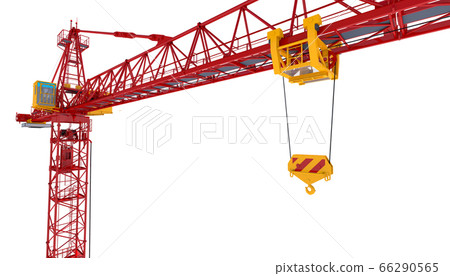 Building crane isolated on white background. Construction. 3d rendering 66290565