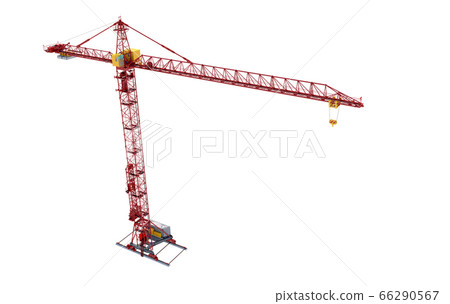 Building crane isolated on white background. Construction. 3d rendering Building crane isolated on white background. Construction. 3d rendering 66290567